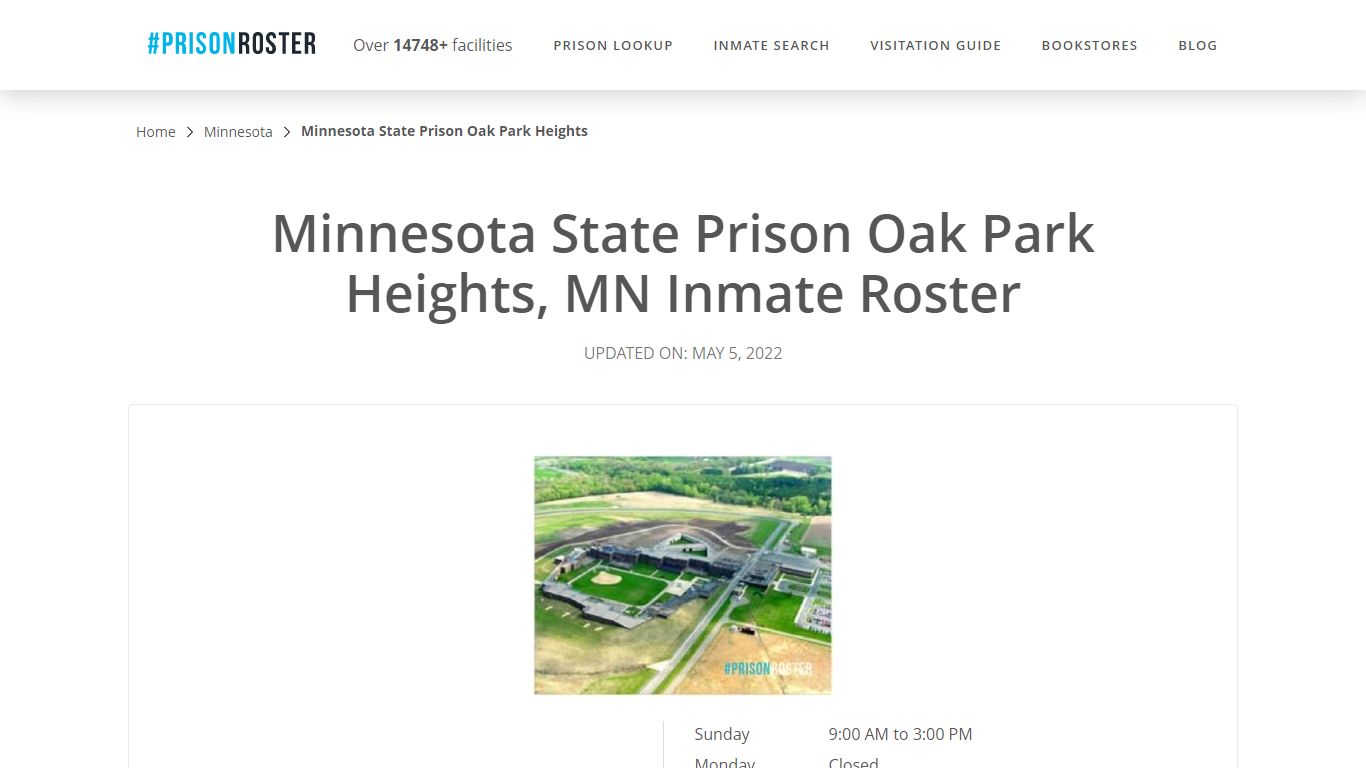Minnesota State Prison Oak Park Heights, MN Inmate Roster